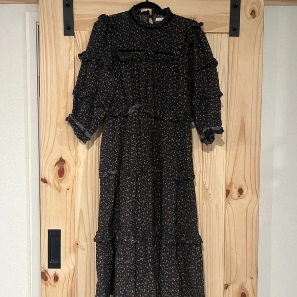 princess polly baby blue dress black Doen dress